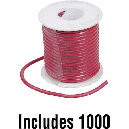 Aftermarket Primary Wire, GXL, 18 AWG, Red, XLPE Jacket 600-18022-1000-JN